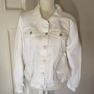 Loft White Denim Jacket Size Xl EUC